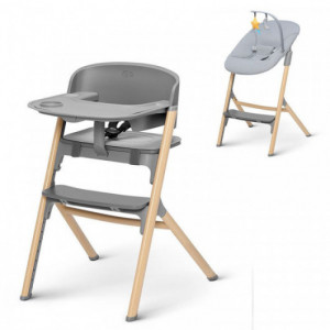 Chaise haute 4 en 1 Kinderkraft Igee + transat Calmee Wood