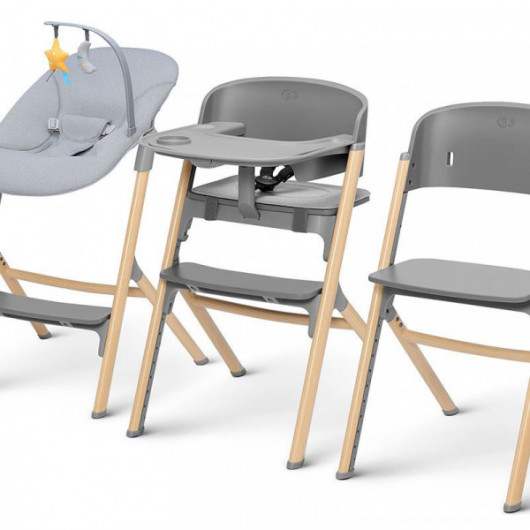 Chaise haute 4 en 1 Kinderkraft Igee + transat Calmee Wood