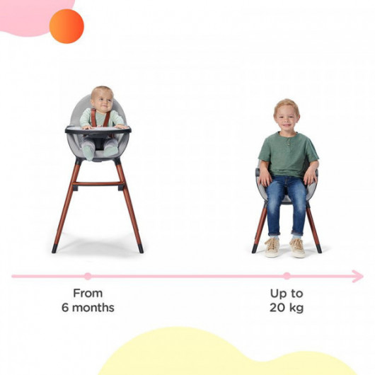 Chaise haute 2 en 1 Kinderkraft Finix Grey