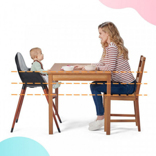 Chaise haute 2 en 1 Kinderkraft Finix Grey