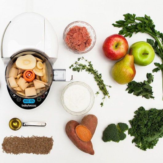 Pack Babybrezza : Préparateur de biberons Formula Pro Advanced + Robot mixeur et cuiseur Maker Deluxe Blanc