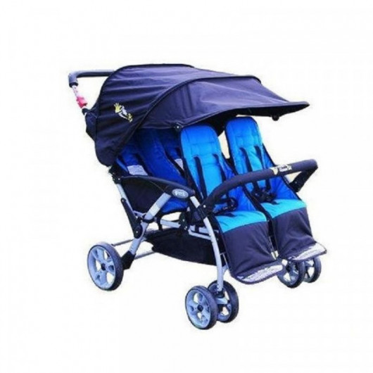 Poussette Quadruple Boutique Nounou Bleu Cabriole Bebe Cabriole Bebe