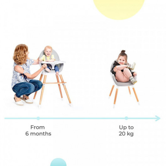 Chaise haute évolutive Kinderkraft Fini Pink