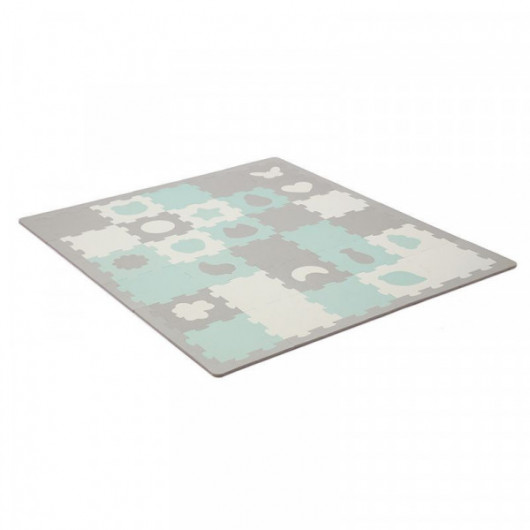 Tapis en mousse puzzle 3D Kinderkraft Luno Shapes Mint