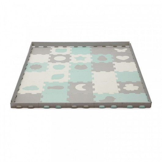 Tapis en mousse puzzle 3D Kinderkraft Luno Shapes Mint