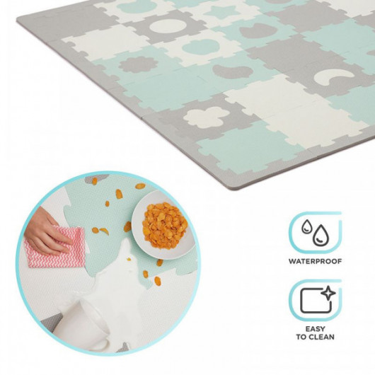 Tapis en mousse puzzle 3D Kinderkraft Luno Shapes Mint