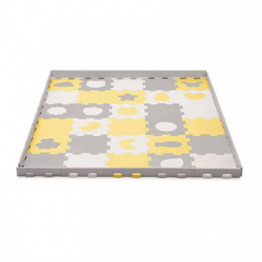 Tapis en mousse puzzle 3D Kinderkraft Luno Shapes yellow