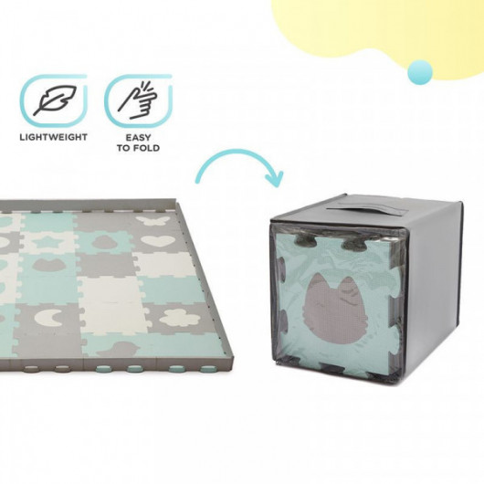 Tapis en mousse puzzle 3D Kinderkraft Luno Shapes yellow