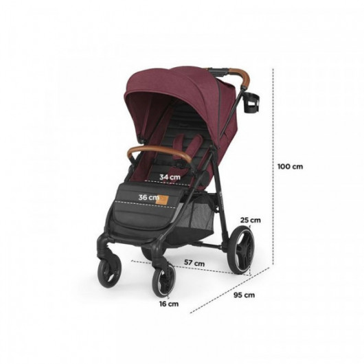 Poussette Kinderkraft Grande 2020 Burgundy
