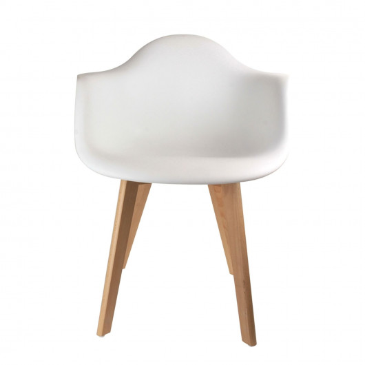 Fauteuil scandinave enfant - H. 54 cm - Blanc