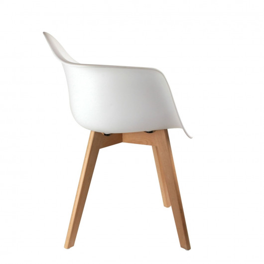 Fauteuil scandinave enfant - H. 54 cm - Blanc