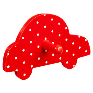Patère voiture Boy and Girl - 15 x 9 cm - Rouge