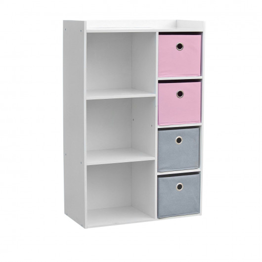 Meuble de rangement enfant 3 Niches Girl - 62 x H. 96 cm - Rose