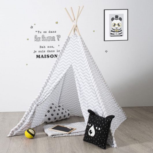 Tipi de Décoration pour enfant Dream - H. 160 cm - Gris