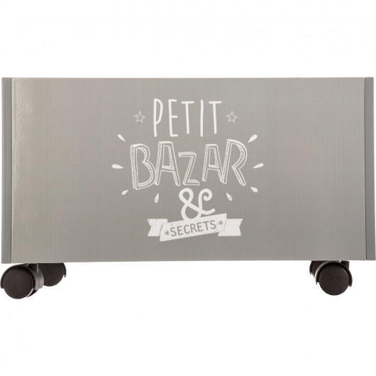 Coffre de rangement à roulettes Kids - 48 x H. 28 cm - Gris