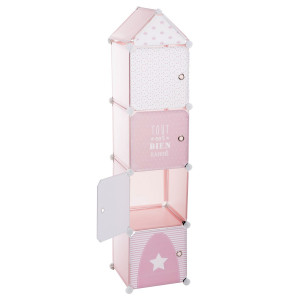 Meuble de rangement enfant Colonne - 34 x H. 140 cm - Rose