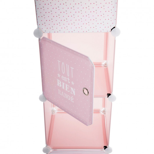 Meuble de rangement enfant Colonne - 34 x H. 140 cm - Rose