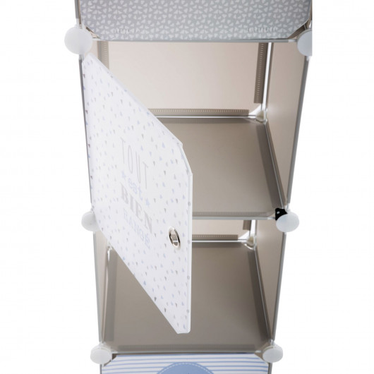 Meuble de rangement enfant Colonne - 34 x H. 140 cm - Bleu