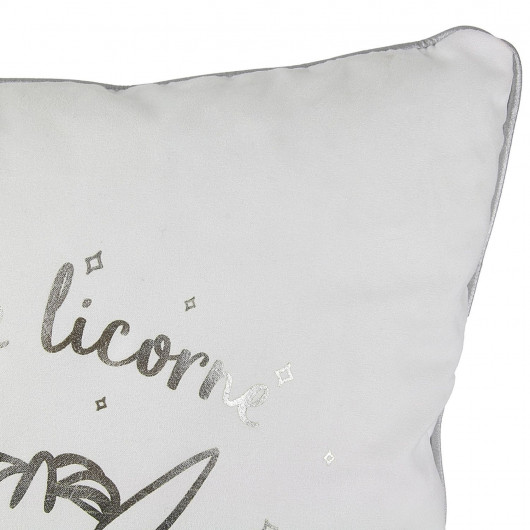 Coussin Licorne - 40 x 40 cm - Argent