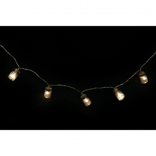 Guirlande lumineuse Bocaux - 10 LED - L. 140 cm - Noir