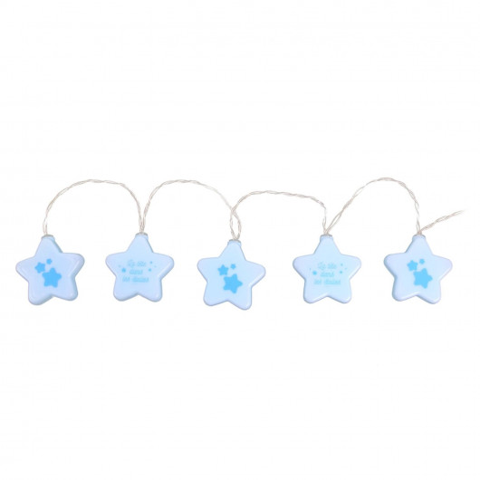 Guirlande lumineuse enfant Etoile - L. 165 cm - Bleu