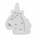 Lampe en bois enfant Licorne - H. 13 cm - Blanc