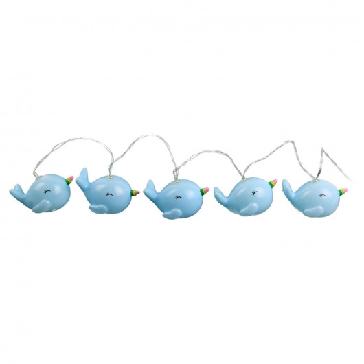 Guirlande lumineuse enfant Baleine - L. 165 cm - Bleu
