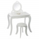 Coiffeuse enfant avec tabouret Demoiselle - Blanc