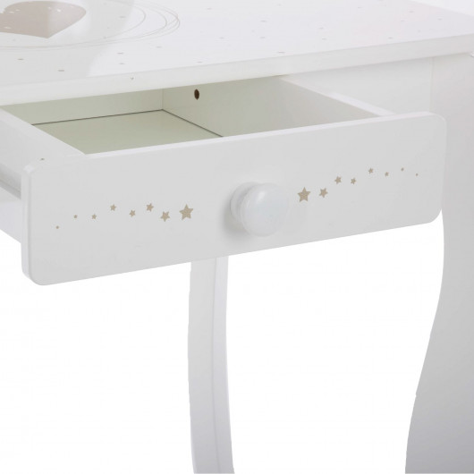 Coiffeuse enfant avec tabouret Demoiselle - Blanc