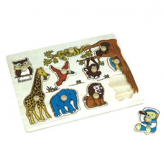 Puzzle éveil en bois Zoo - 10 pièces