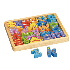 Jouet éducatif en bois - Lettres d'alphabet