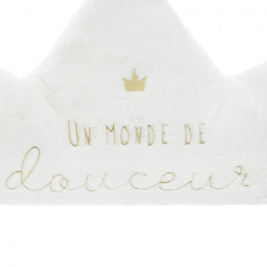 Maxi coussin couronne - Blanc et rose