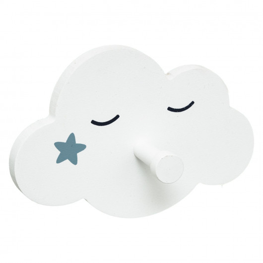 Lot de 3 patères pour enfant en MDF - Bleu Ciel étoilé