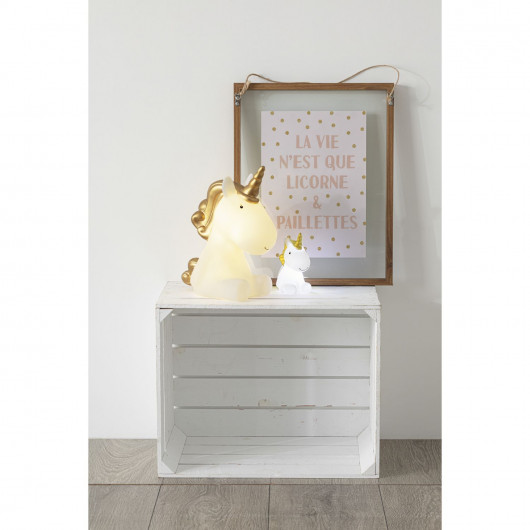 Veilleuse XL Licorne - Blanc et Doré