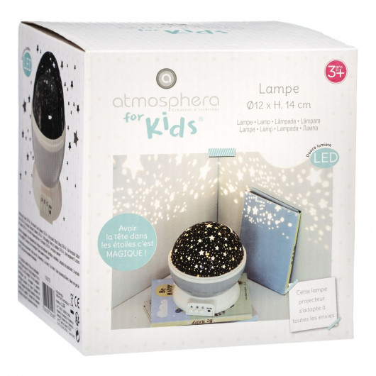 Veilleuse projecteur rotative étoile - Gris