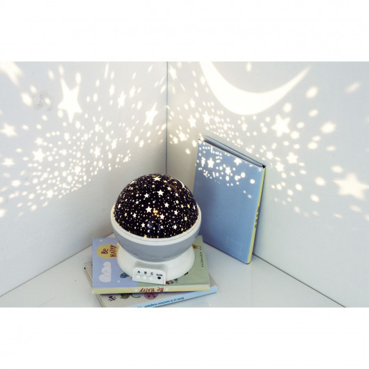 Veilleuse projecteur rotative étoile - Gris