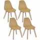 Lot de 4 Chaises pour enfant Lena effet velours - Jaune