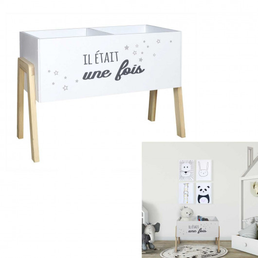 Bac à livre pour enfant en MDF Il était une fois - Blanc
