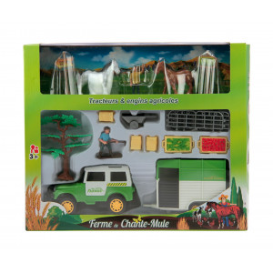 Coffret élevage de chevaux avec 2 chevaux, 4x4, van, personnages et décors