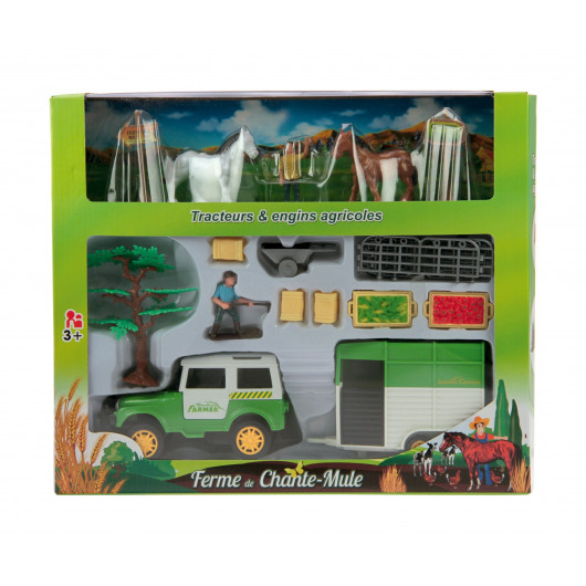 Coffret élevage de chevaux avec 2 chevaux, 4x4, van, personnages et décors