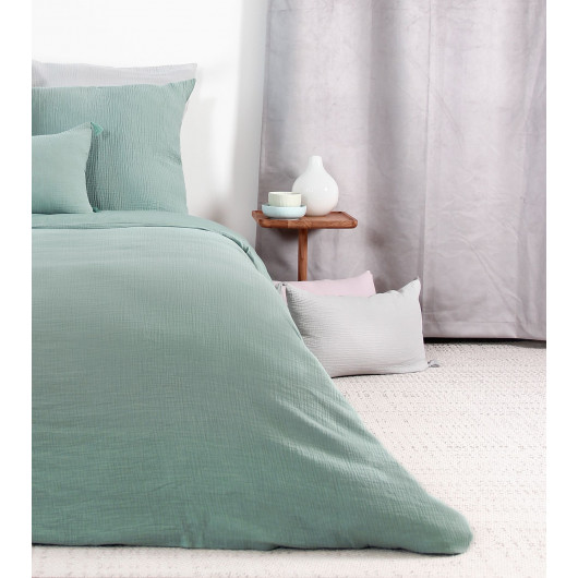 Parure de lit - Double gaze de coton - 140 x 200 cm - Amande