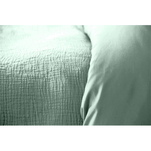 Parure de lit - Double gaze de coton - 140 x 200 cm - Amande
