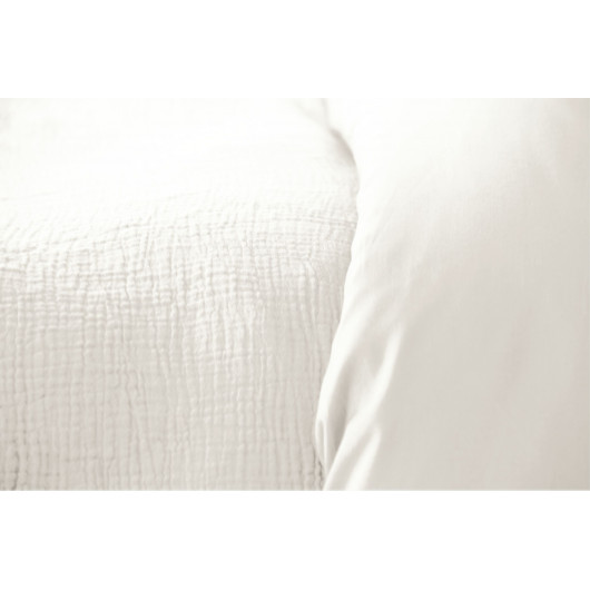 Parure de lit - Double gaze de coton - 140 x 200 cm - Blanc