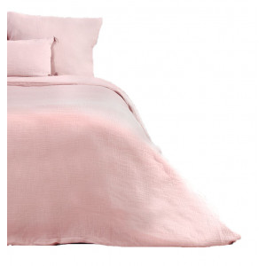 Parure de lit - Double gaze de coton - 140 x 200 cm - Rose