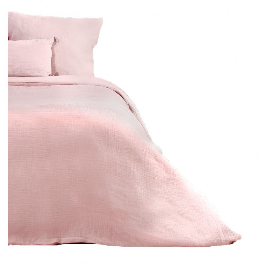 Parure de lit - Double gaze de coton - 140 x 200 cm - Rose