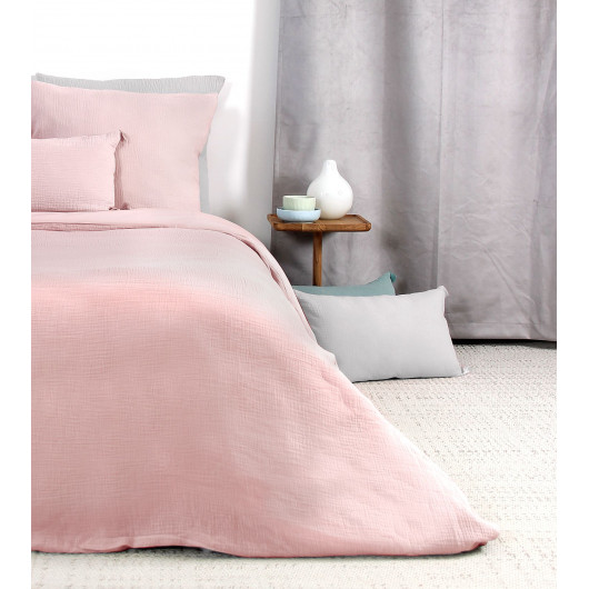 Parure de lit - Double gaze de coton - 140 x 200 cm - Rose
