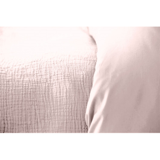 Parure de lit - Double gaze de coton - 140 x 200 cm - Rose