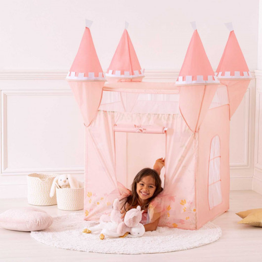Tente pop up château de princesse - Rose