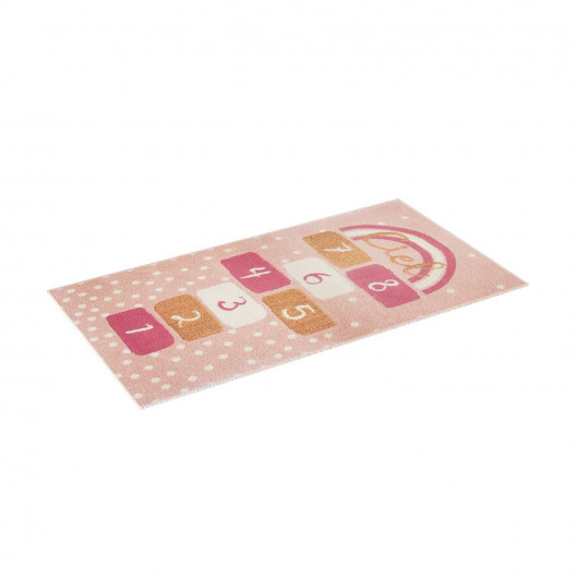 Tapis enfant rectangulaire Marelle - 80 x 150 cm - Rose