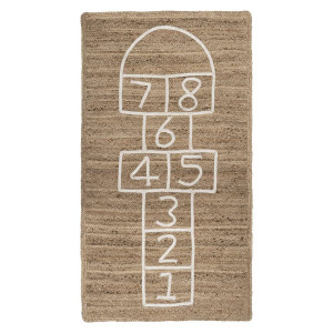 Tapis enfant rectangulaire Marelle - 80 x 150 cm - Jute